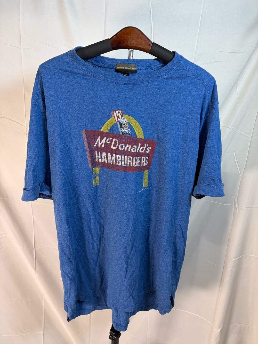 McDonald's Blue Short Sleeve Tee with Retro Hamburgers Logo